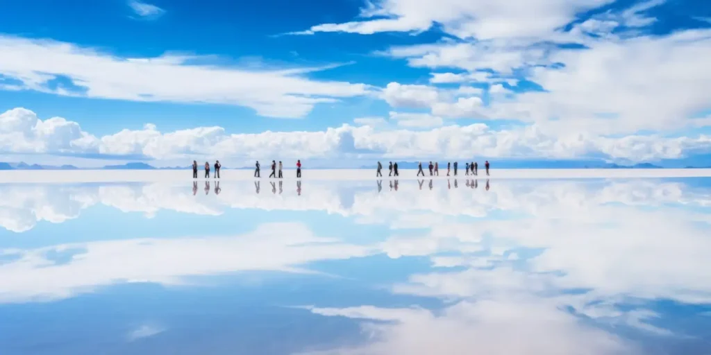 Efecto Espejo Infinito en el Salar de Uyuni Bolivia